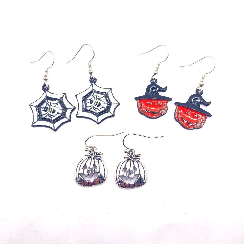 Set of 3 Halloween themed hook earrings